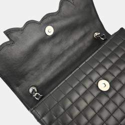 Pre Owned Chanel Black Calfskin Choco Bar Chain Handbag