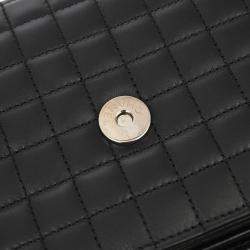 Pre Owned Chanel Black Calfskin Choco Bar Chain Handbag