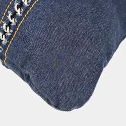 Pre Owned Chanel Blue Denim Luxury Line Tote Handbag