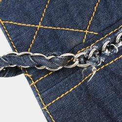 Pre Owned Chanel Blue Denim Luxury Line Tote Handbag