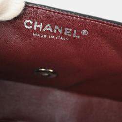 Pre Owned Chanel Black Lambskin East West Shoulder Bag