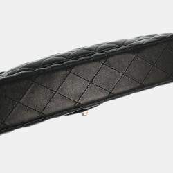 Pre Owned Chanel Black Lambskin East West Shoulder Bag