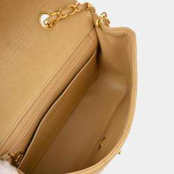 Chanel Beige Lambskin Small Diana Shoulder Bag
