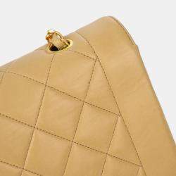 Chanel Beige Lambskin Small Diana Shoulder Bag