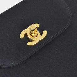 Chanel Black Satin Handbag