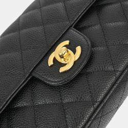 Chanel Black Calfskin East West Shoulder Bag
