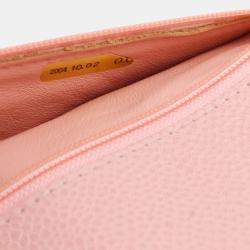 Pre Owned Chanel Pink Calfskin Medium Classic Double Flap Shoulder Bag