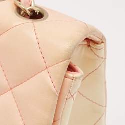 Chanel Ombre Orange/Cream Quilted Leather Jumbo Classic Single Flap Bag