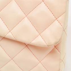 Chanel Ombre Orange/Cream Quilted Leather Jumbo Classic Single Flap Bag