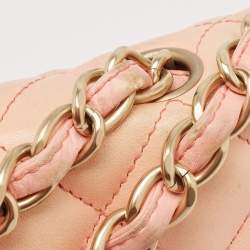 Chanel Ombre Orange/Cream Quilted Leather Jumbo Classic Single Flap Bag