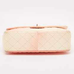 Chanel Ombre Orange/Cream Quilted Leather Jumbo Classic Single Flap Bag