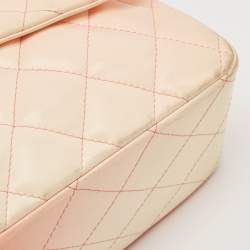 Chanel Ombre Orange/Cream Quilted Leather Jumbo Classic Single Flap Bag