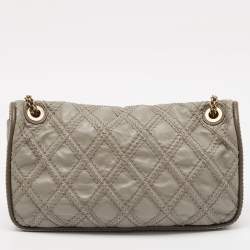 Pre Owned Chanel Grey Quilted Leather Paris-Bombay Triptych Flap Bag