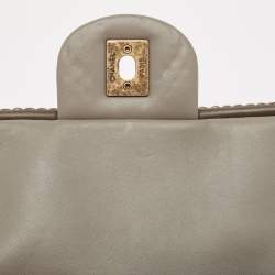 Pre Owned Chanel Grey Quilted Leather Paris-Bombay Triptych Flap Bag