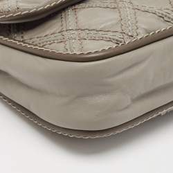 Pre Owned Chanel Grey Quilted Leather Paris-Bombay Triptych Flap Bag