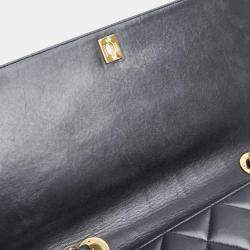 Chanel Black Lambskin Matelasse Coco Mark Chain Shoulder Bag