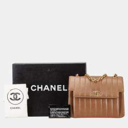 Pre Owned Chanel Brown Lambskin Mademoiselle Coco Mark Chain Shoulder Bag