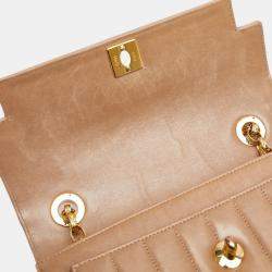 Pre Owned Chanel Brown Lambskin Mademoiselle Coco Mark Chain Shoulder Bag