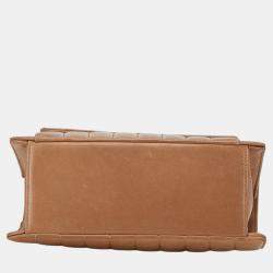 Pre Owned Chanel Brown Lambskin Mademoiselle Coco Mark Chain Shoulder Bag