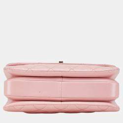 Pre Owned Chanel Pink Lambskin Matelasse Trendy Cc Chain Shoulder Bag