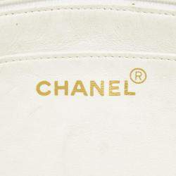 Chanel White Black Bicolor Lambskin Matelasse 25 Coco Mark Diana Chain Shoulder Bag