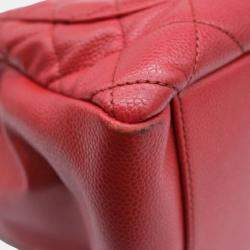 Chanel Red Caviar Skin Gst Matelasse Chain Tote Bag