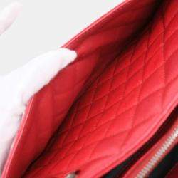 Chanel Red Caviar Skin Gst Matelasse Chain Tote Bag