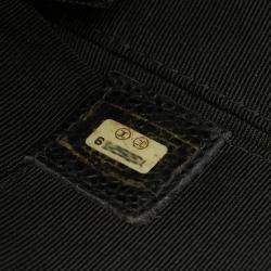 Chanel Black Silver Caviar Skin Coco Mark Chain Tote Bag