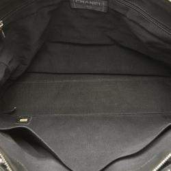 Chanel Black Silver Caviar Skin Coco Mark Chain Tote Bag