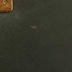 Pre Owned Chanel Green Calfhair and Leather New Medium Boy Flap Bag