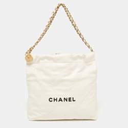 Chanel Off White Quilted Leather 22 Bag