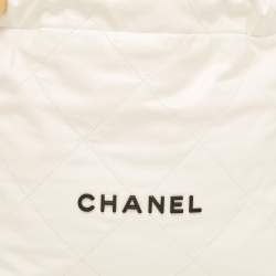 Chanel Off White Quilted Leather 22 Bag