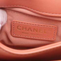 Chanel Pink Lambskin Matelasse Shoulder Bag