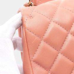 Chanel Pink Lambskin Matelasse Shoulder Bag