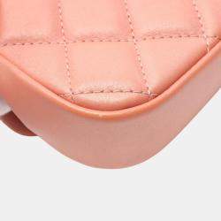 Chanel Pink Lambskin Matelasse Shoulder Bag