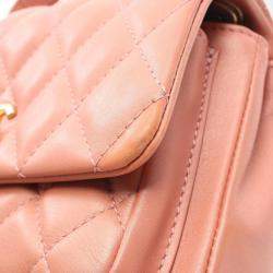 Chanel Pink Lambskin Matelasse Shoulder Bag