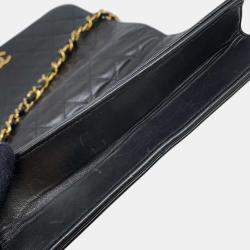Chanel Black Lambskin Coco Mark Matelasse Push Lock Chain Shoulder Bag