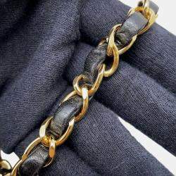 Chanel Black Lambskin Coco Mark Matelasse Push Lock Chain Shoulder Bag