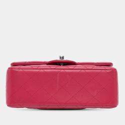Pre Owned Chanel Mini Lambskin Rectangular Classic Single Flap Bag