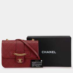 Chanel Large Quilted Sheepskin Front Chain Flap