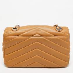 Pre Owned Chanel Brown Chevron Leather Data Center Envelope Flap Bag
