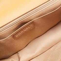 Pre Owned Chanel Brown Chevron Leather Data Center Envelope Flap Bag