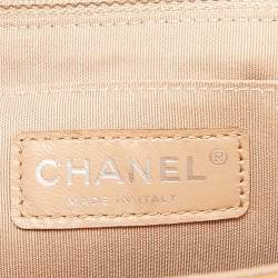 Pre Owned Chanel Brown Chevron Leather Data Center Envelope Flap Bag