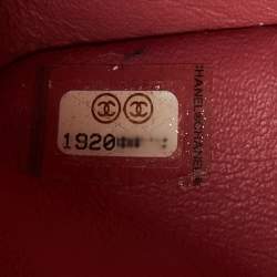 Pre Owned Chanel Peach Pink Quilted Leather Medium Classic Double Flap Bag