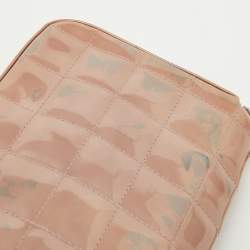 Chanel Dusty Pink Quilted Patent Leather Chocolate Bar CC East West Flap Bag