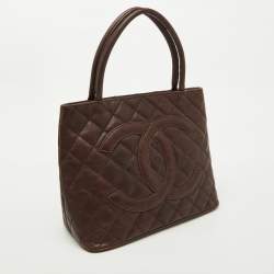 Chanel Dark Brown Quilted Leather CC Medallion Bag