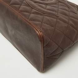 Chanel Dark Brown Quilted Leather CC Medallion Bag