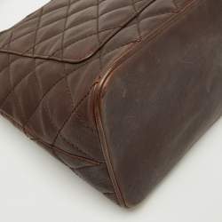 Chanel Dark Brown Quilted Leather CC Medallion Bag