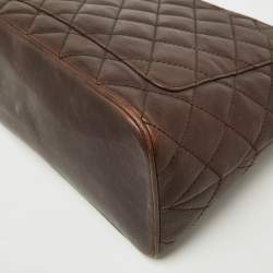 Chanel Dark Brown Quilted Leather CC Medallion Bag