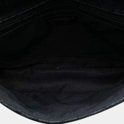 Pre Owned Chanel Blue Denim Perfume Embroidery Chain Shoulder Bag